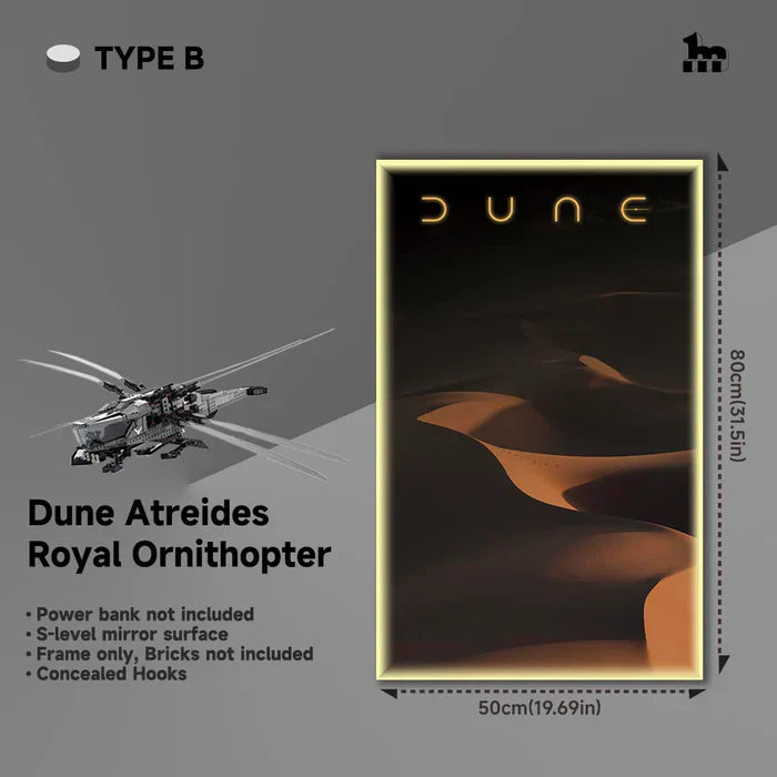 🪂 Wall Display Frame for LEGO® ICONS Dune Atreides Royal Ornithopter 10327 🖼️✨