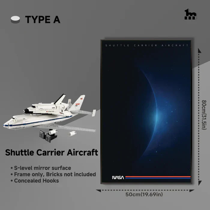 ✈️ Wall Display Frame for LEGO® ICONS 10360 Shuttle Carrier Aircraft 🖼️✨