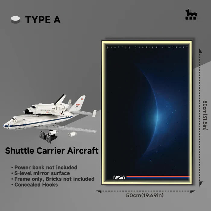 ✈️ Wall Display Frame for LEGO® ICONS 10360 Shuttle Carrier Aircraft 🖼️✨