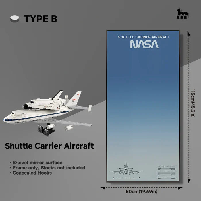 ✈️ Wall Display Frame for LEGO® ICONS 10360 Shuttle Carrier Aircraft 🖼️✨