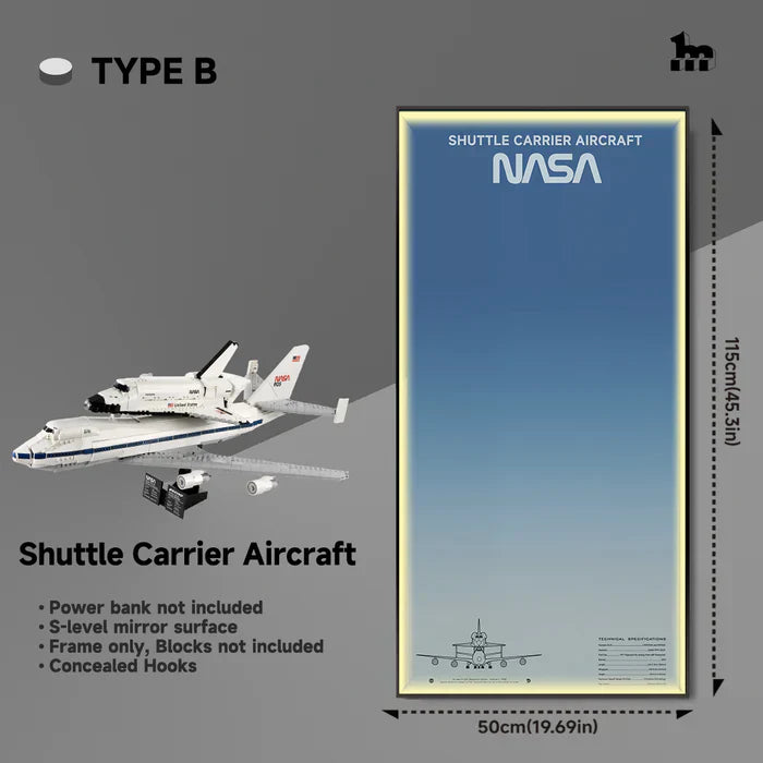 ✈️ Wall Display Frame for LEGO® ICONS 10360 Shuttle Carrier Aircraft 🖼️✨