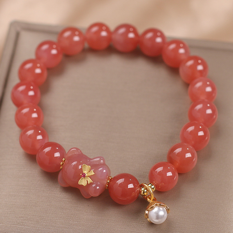 Cute Bear  Sun Stone Bracelet
