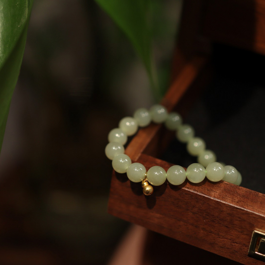 Fortune Gourd  Natural Emerald Jade Stone Bracelet