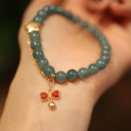 Natural ice blue Emerald jade stone Bracelet