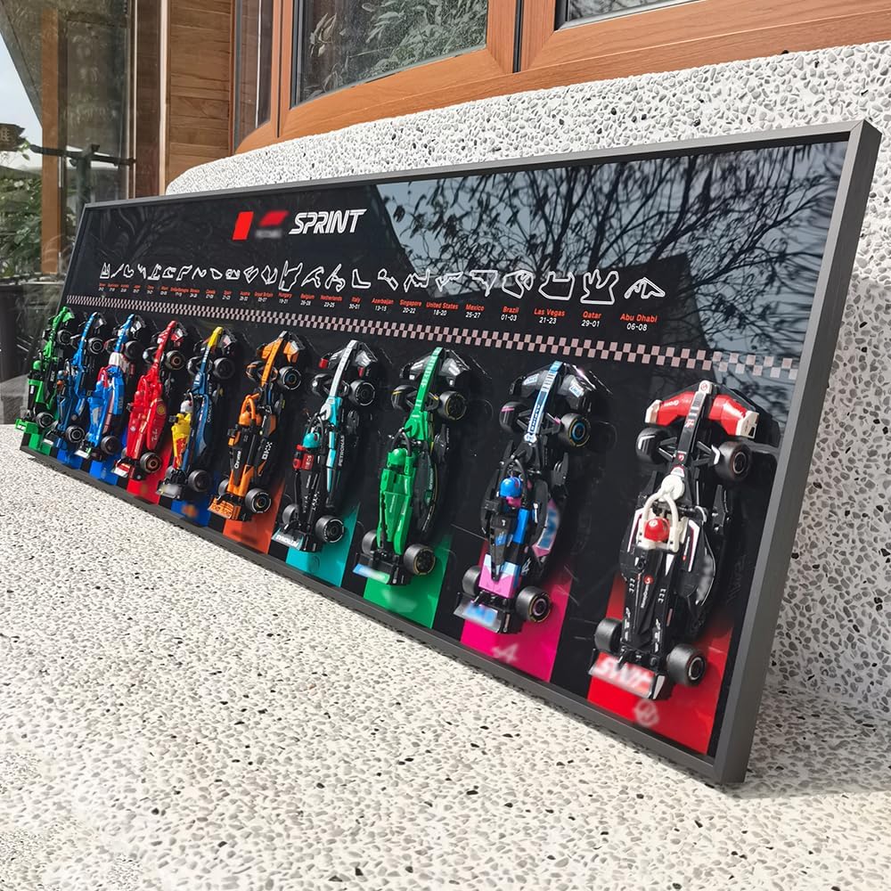 F1 Sprint 10-Car Racing Model Collection Wall Display
