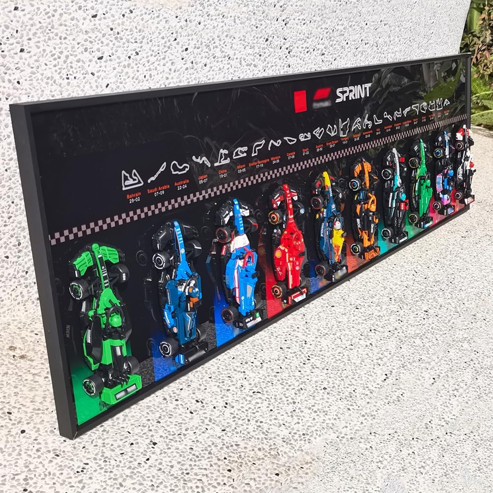 F1 Sprint 10-Car Racing Model Collection Wall Display