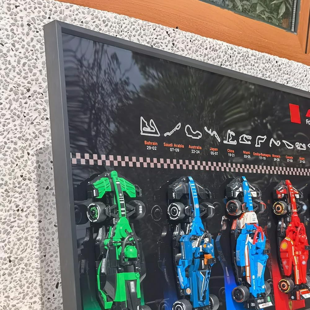 F1 Sprint 10-Car Racing Model Collection Wall Display