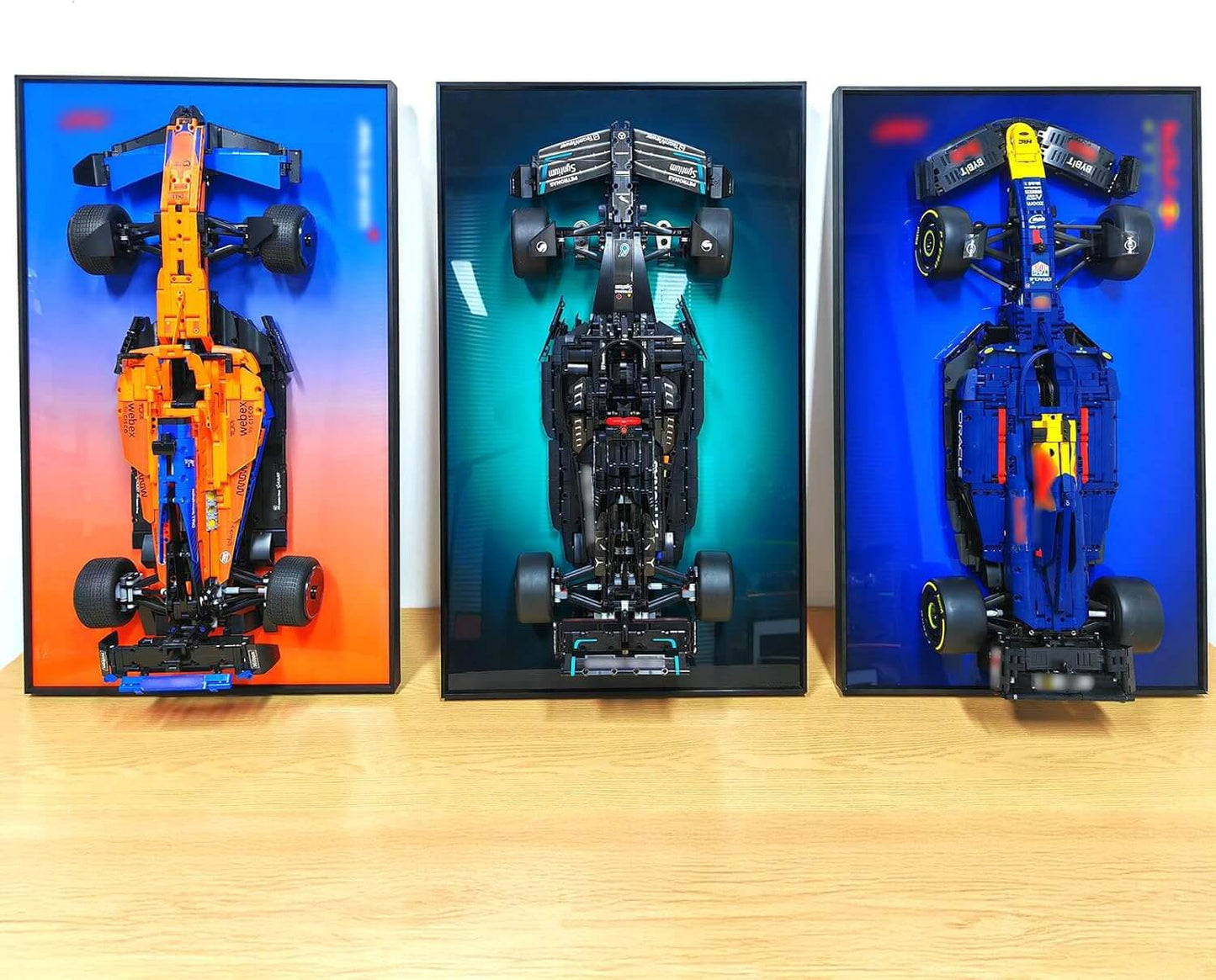 Framed Brick F1 Car Wall Display — Ready-to-Hang Motorsport Wall Art (Pre-mounted Model Included)