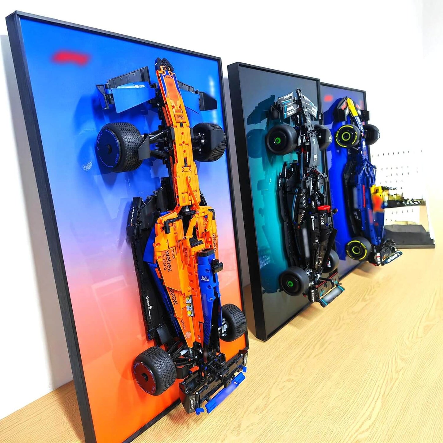 Framed Brick F1 Car Wall Display — Ready-to-Hang Motorsport Wall Art (Pre-mounted Model Included)