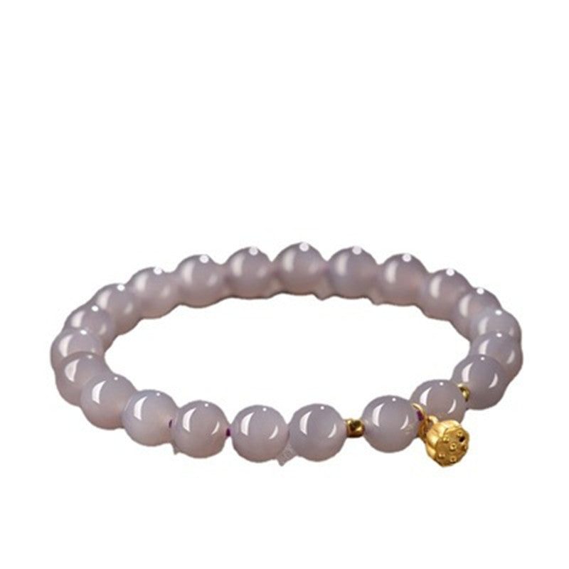 Lotus pod  Natural Violet Emerald Jade Stone Bracelet
