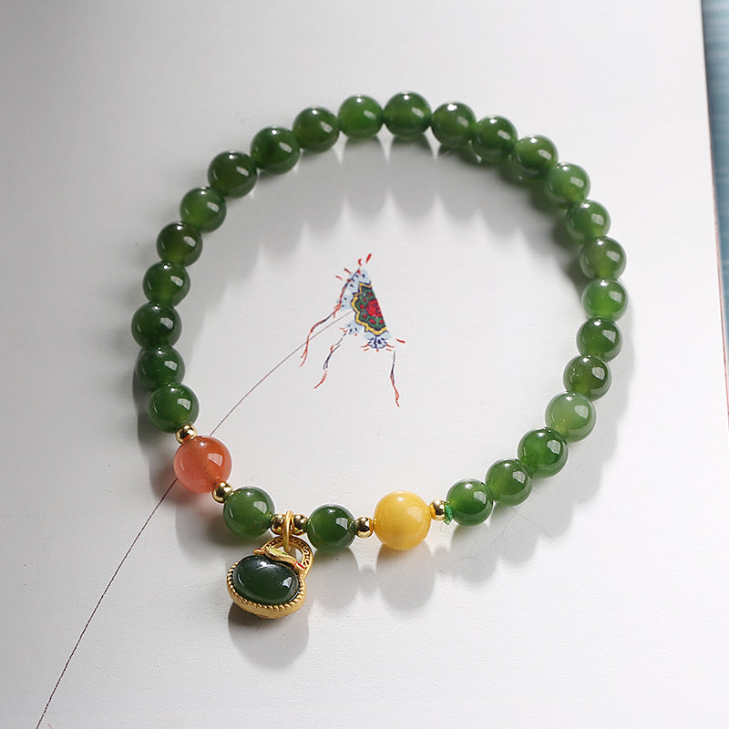 Vitality  Natural Emerald Jade stone bracelet