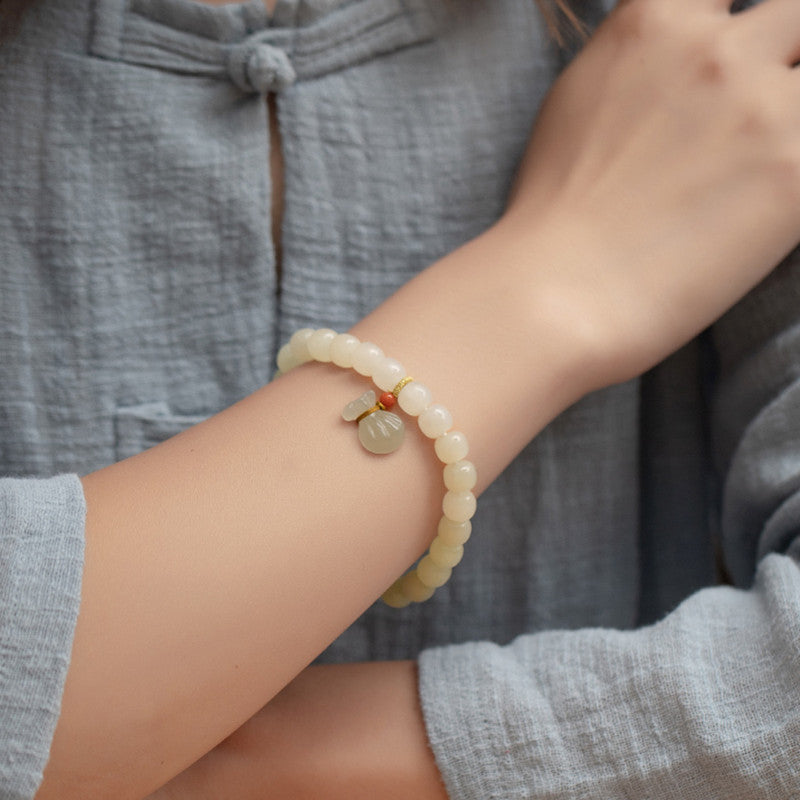 Lucky bag & Emerald Jade Stone Bracelet