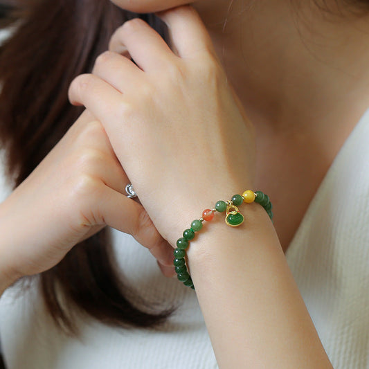 Vitality  Natural Emerald Jade stone bracelet