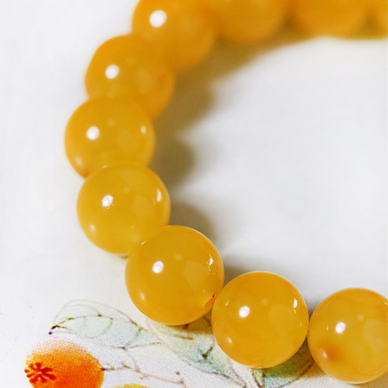 Gold Swallowing Beast Natural Beeswax Bracelet