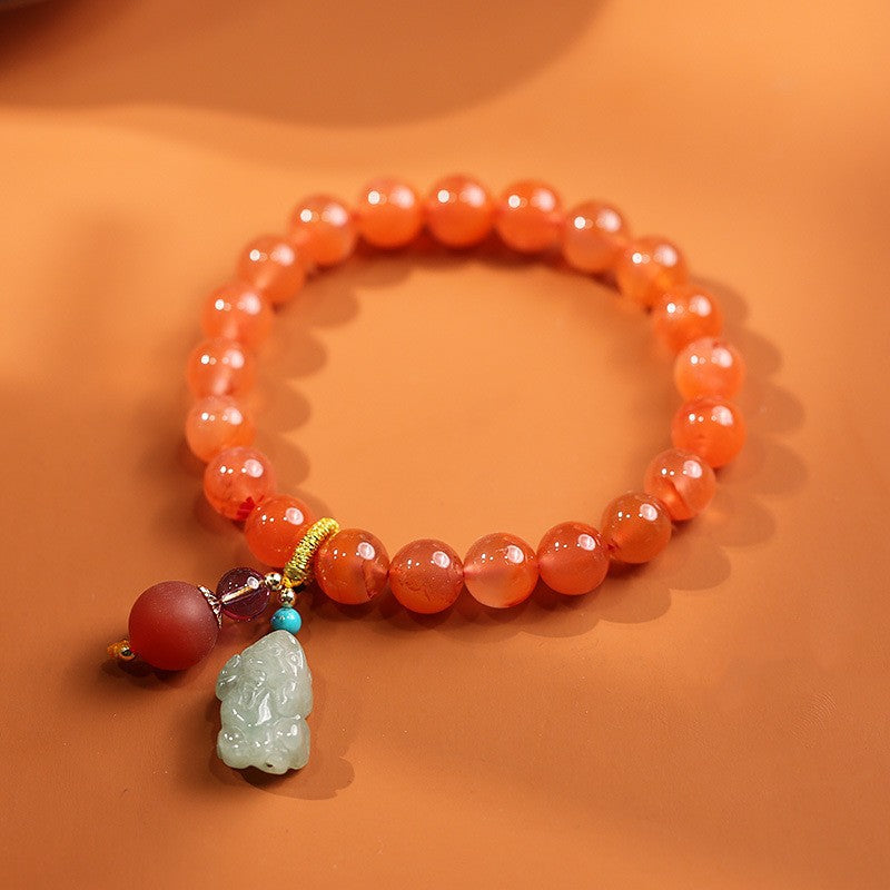 Animal Pendant Natural Agate Bracelet
