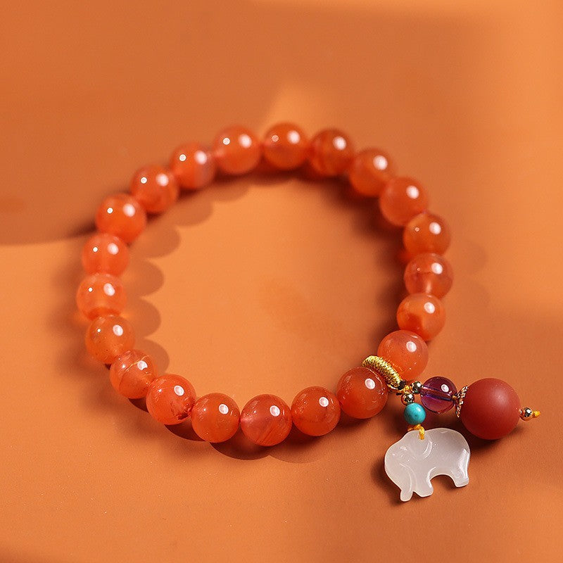 Animal Pendant Natural Agate Bracelet