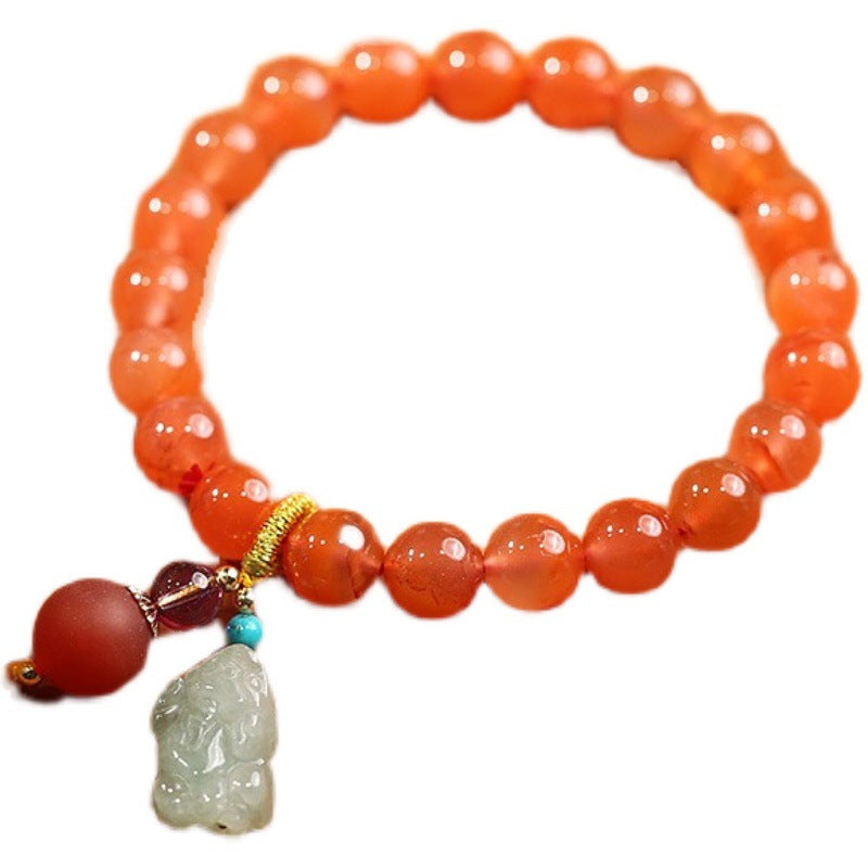 Animal Pendant Natural Agate Bracelet