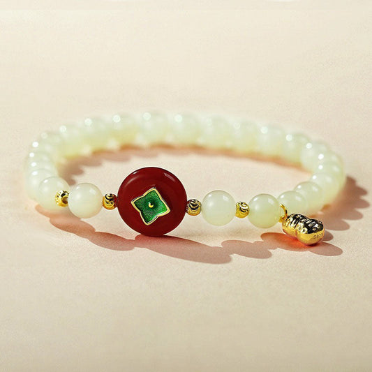 Good Things Happen Natural Emerald Jade Stone Bracelet