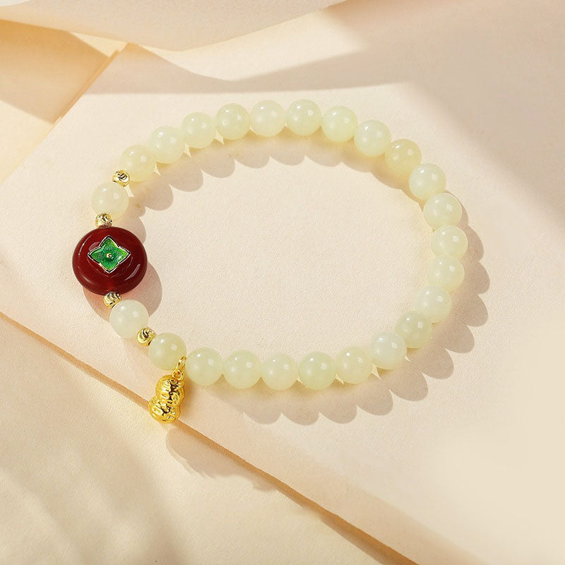 Good Things Happen Natural Emerald Jade Stone Bracelet