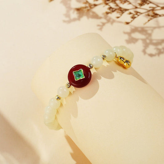 Good Things Happen Natural Emerald Jade Stone Bracelet