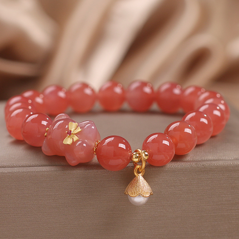 Cute Bear  Sun Stone Bracelet