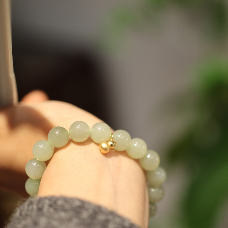 Fortune Gourd  Natural Emerald Jade Stone Bracelet