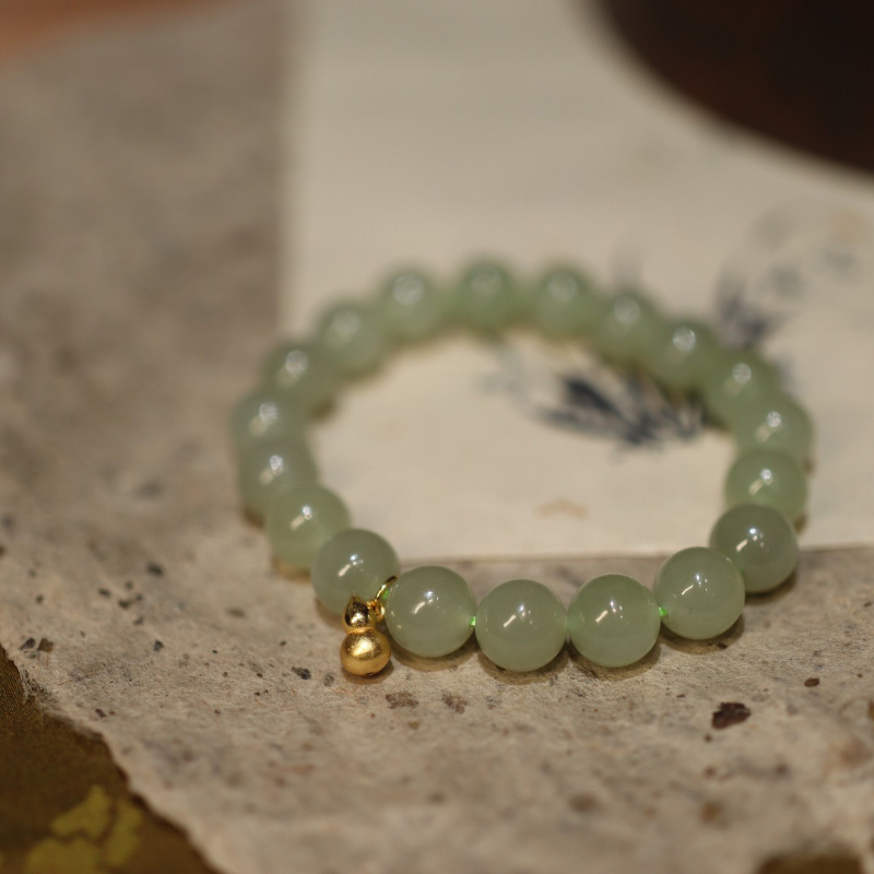 Fortune Gourd  Natural Emerald Jade Stone Bracelet
