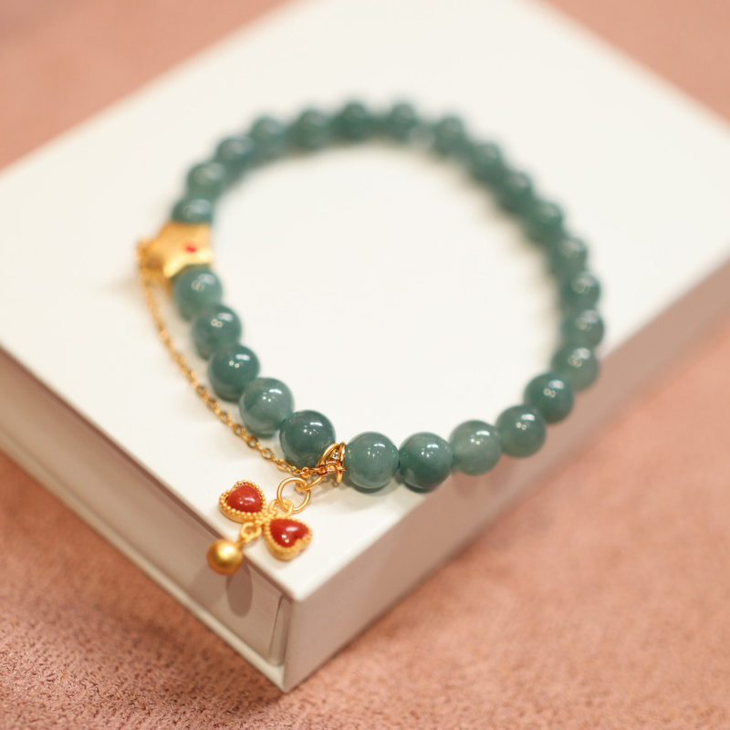 Natural ice blue Emerald jade stone Bracelet
