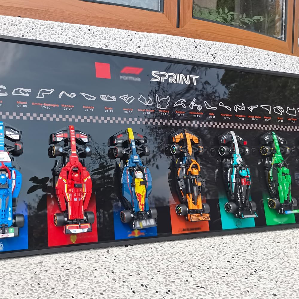 F1 Sprint 10-Car Racing Model Collection Wall Display