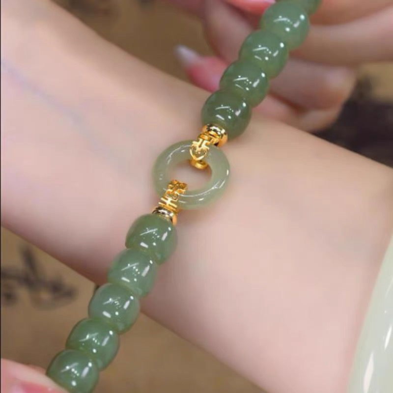 Bless  Emerald Jade stone bracelet