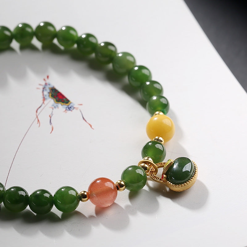 Vitality  Natural Emerald Jade stone bracelet