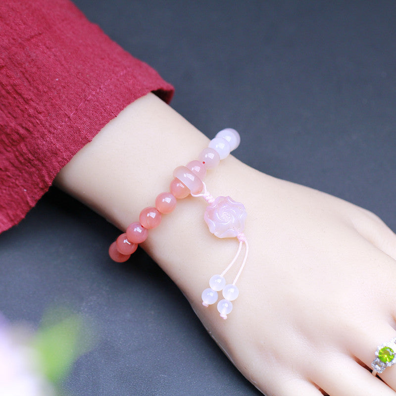 Rose  Natural Southern Red Agate Bracelet