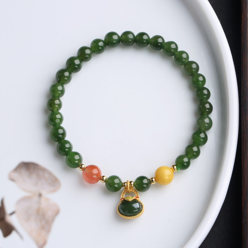 Vitality  Natural Emerald Jade stone bracelet