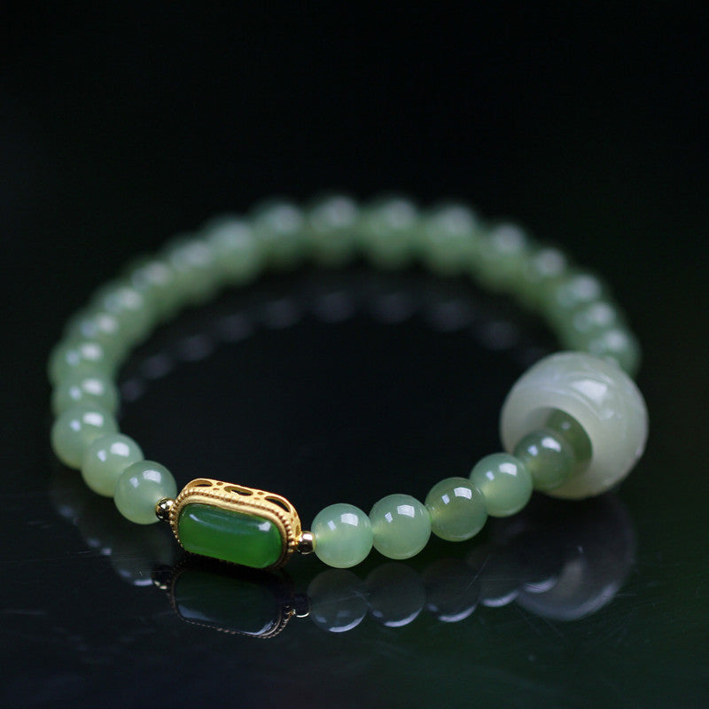 Practice  Natural Emerald Jade stone Bracelet