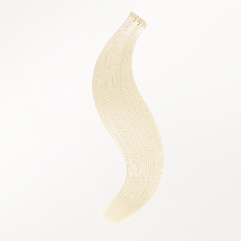 Platinum Blonde (60A) Tape-Ins 50g – 100% Remy Human Hair.